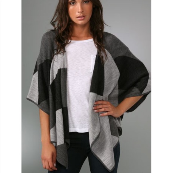 Joie Sweaters - Joie Open Front Cardigan Irisa Abstract Argyle